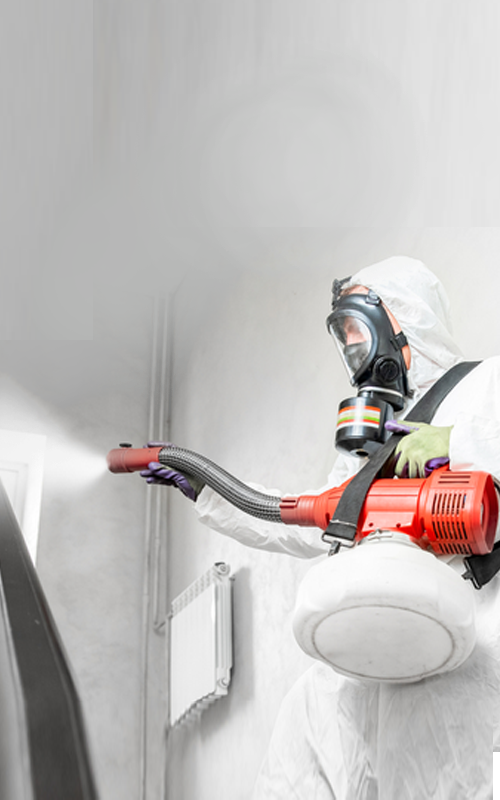 Bio-hazard cleanup Man with Spray